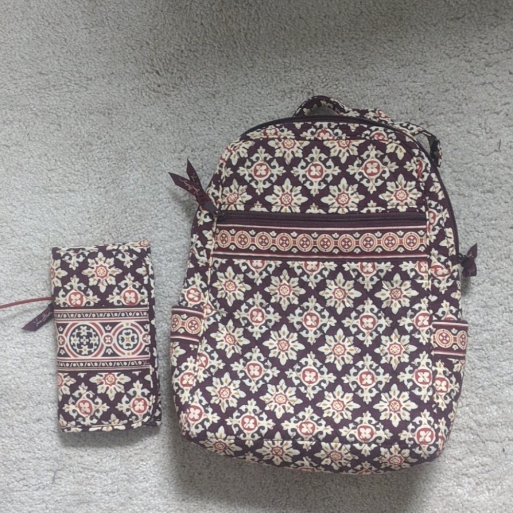 Small Vera Bradley backpack and wallet